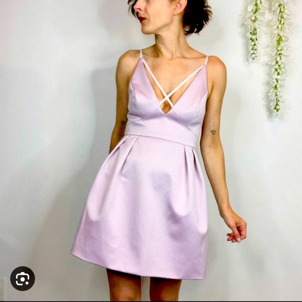 Topshop Lilac Cross Front Babydoll Dress size 10